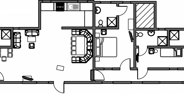 Grundriss Haus 29 mit den Zimmern 29, 30, 31, 32, 35, 36 zum Vergrößern anklicken